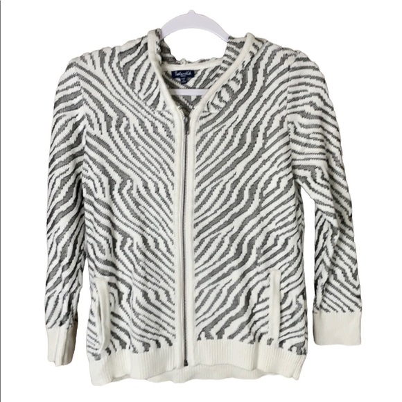 Splendid zebra print full zip hoodie sweater jacket Size Small - Picture 1 of 10